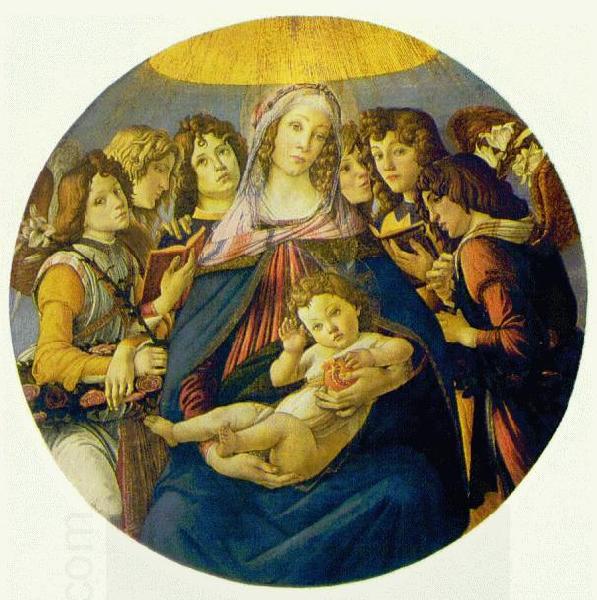 BOTTICELLI, Sandro Madonna of the Pomegranate (Madonna and Child and six Angels) fdgd China oil painting art